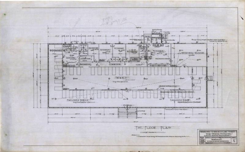 Drawing, Thompson Architectural - Women's Tubercular Ward, Little Rock