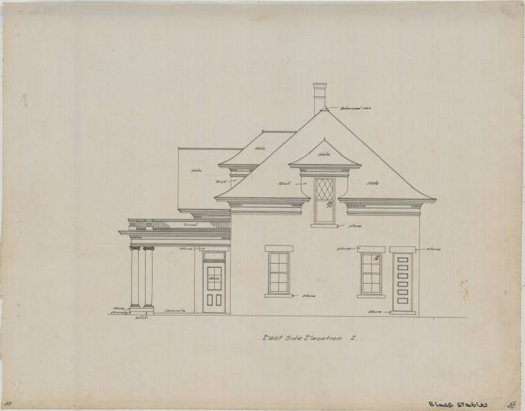 Drawing, Thompson Architectural - Gus Blass stables, Little Rock