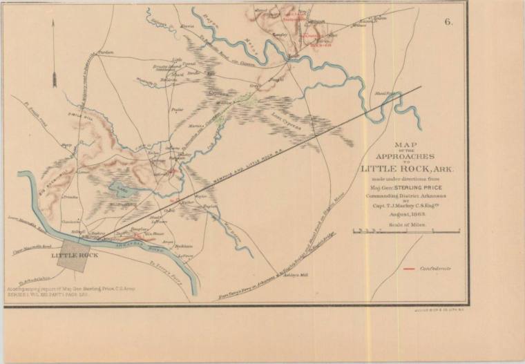 Map, Federal approach to Little Rock