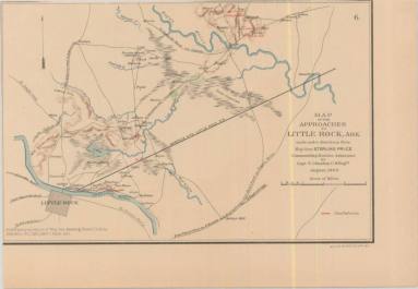 Map, Federal approach to Little Rock