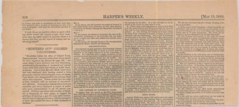 Article, "Mustered Out Colored Volunteers"