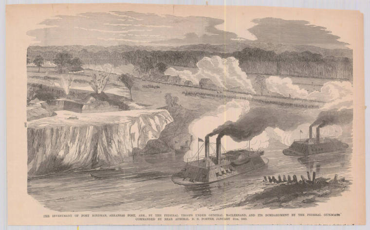 Print, Bombardment of Fort Hindman