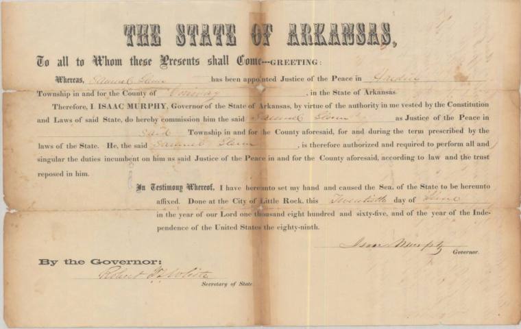 Certificate, Justice of the Peace