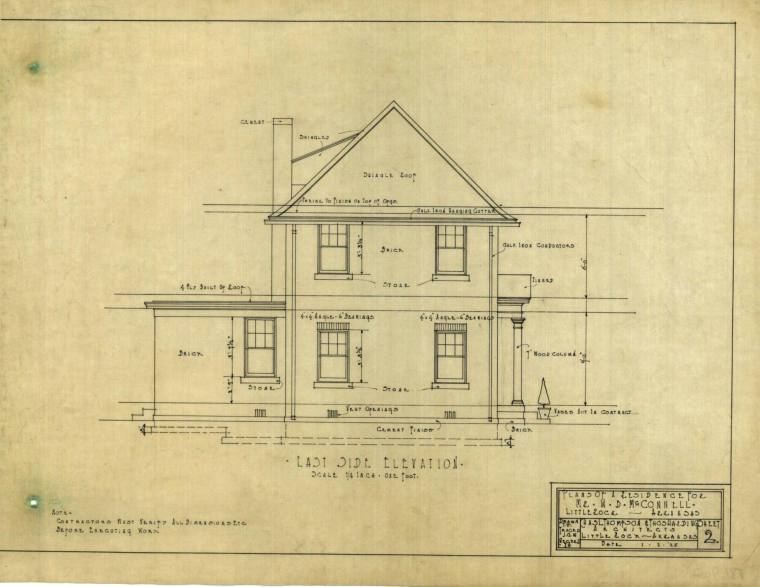 Drawing, Thompson Architectural - W.B. McConnell, Little Rock