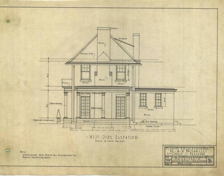 Drawing, Thompson Architectural - W.B. McConnell, Little Rock