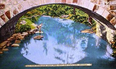 Postcard, Old Stone Bridge at Petit Jean State Park