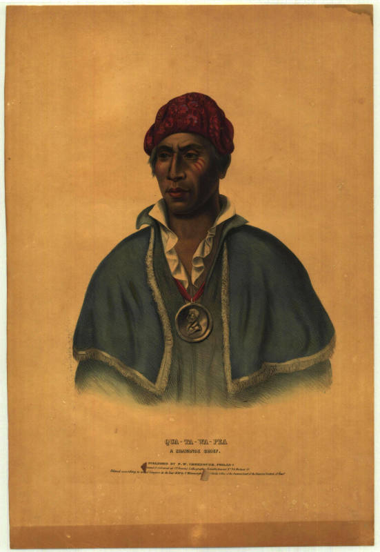 Print, Lithographic - Qua-Ta-Wa Pea, Shawanoe Chief