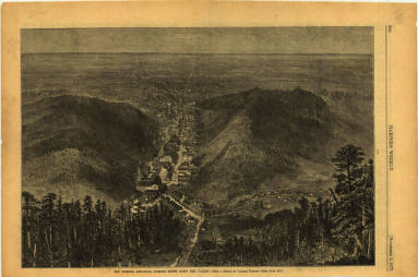 Print, Wood Engraving - "Hot Springs, Arkansas Looking South Down the Valley"