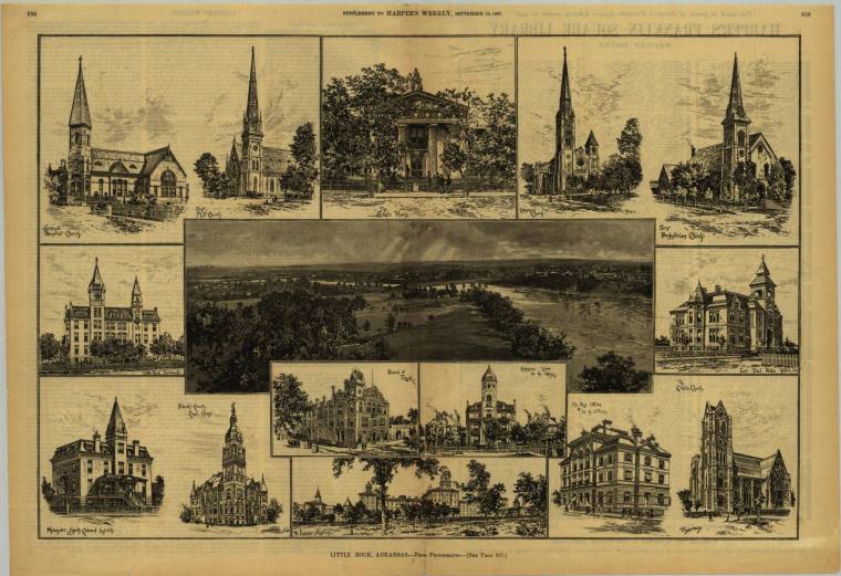 Engraving, Scenes from Little Rock, Arkansas