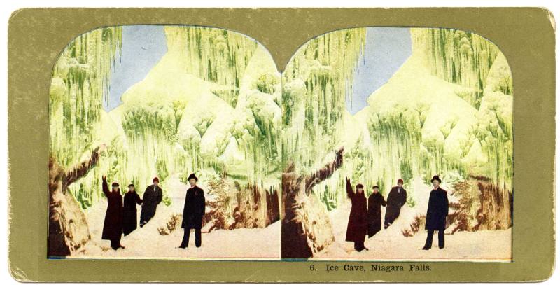 Stereoview, Ice Cave at Niagara Falls