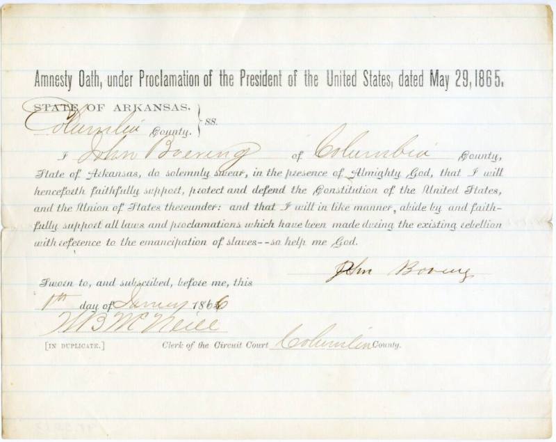 Oath, Arkansas Amnesty