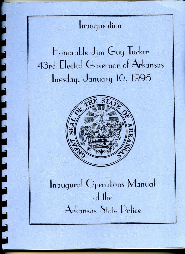 Manual, Operations - Arkansas State Police for Gubernatorial Inauguration