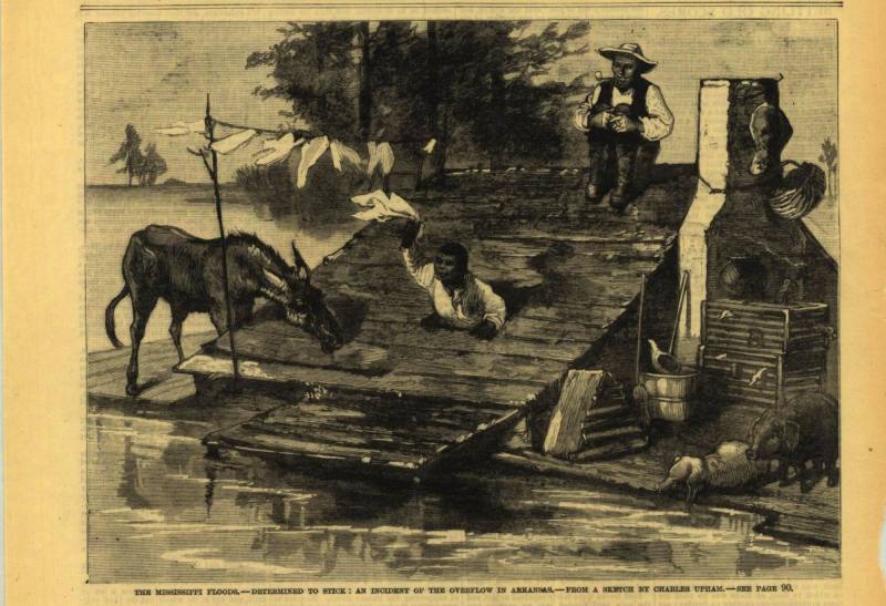 Print, Wood Engraved - "The Mississippi Floods"