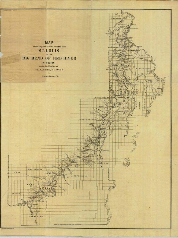 Map, Survey of Arkansas Road Routes