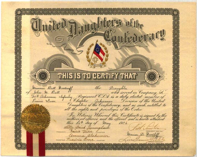 Certificate, U.D.C.