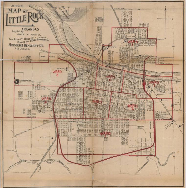 Map, Little Rock, Arkansas