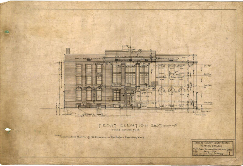 Drawing, Thompson Architectural - Ashley County Courthouse