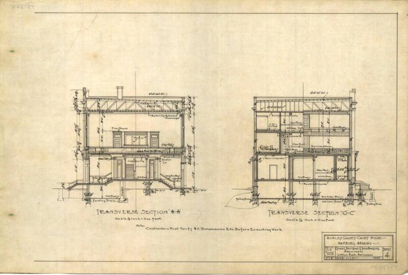 Drawing, Thompson Architectural - Ashley County Courthouse