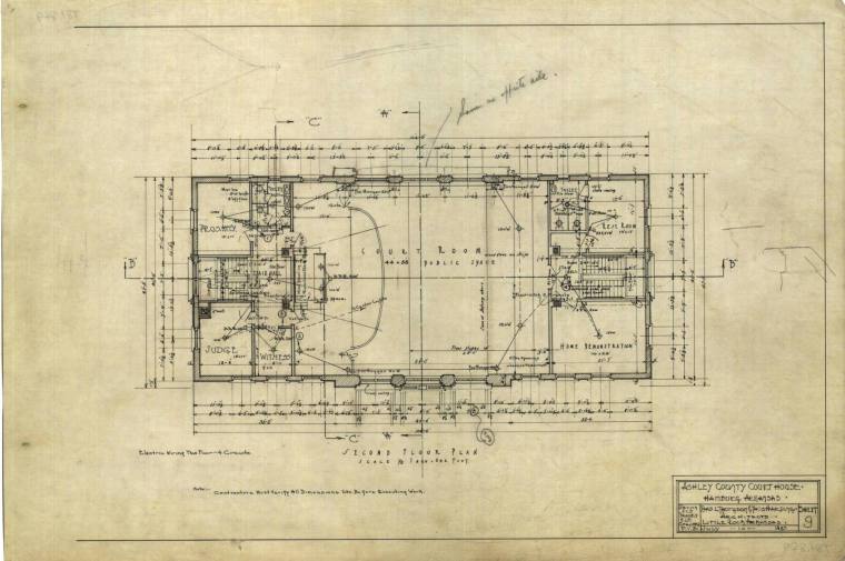 Drawing, Thompson Architectural - Ashley County Courthouse