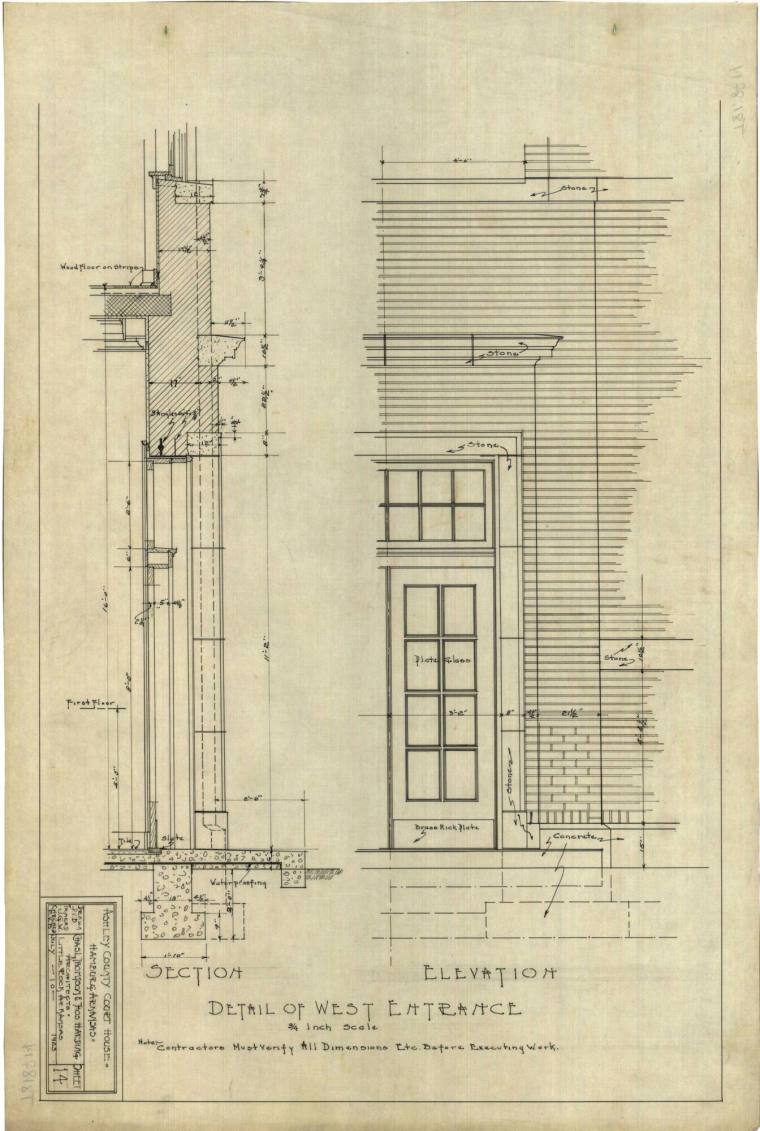 Drawing, Thompson Architectural - Ashley County Courthouse