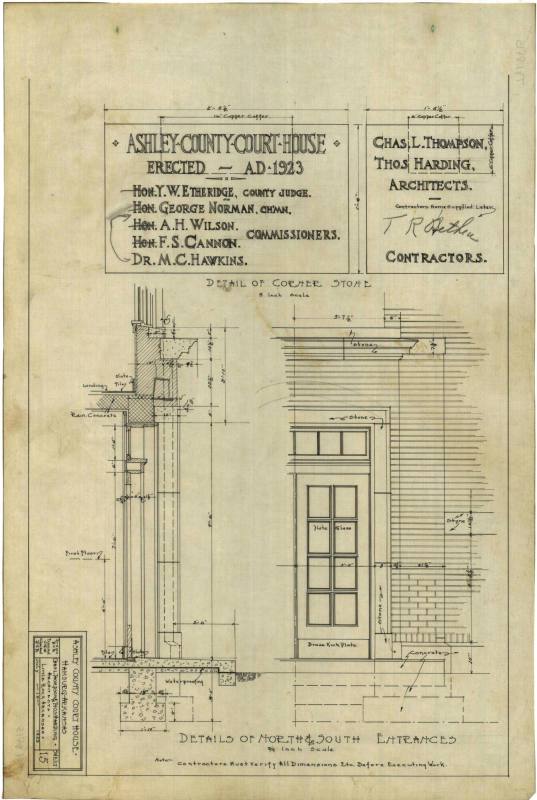 Drawing, Thompson Architectural - Ashley County Courthouse