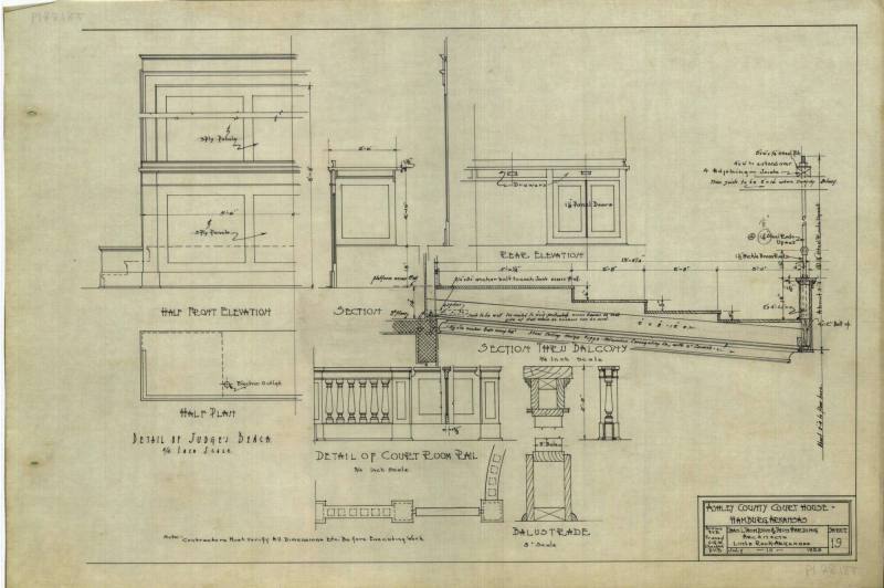 Drawing, Thompson Architectural - Ashley County Courthouse