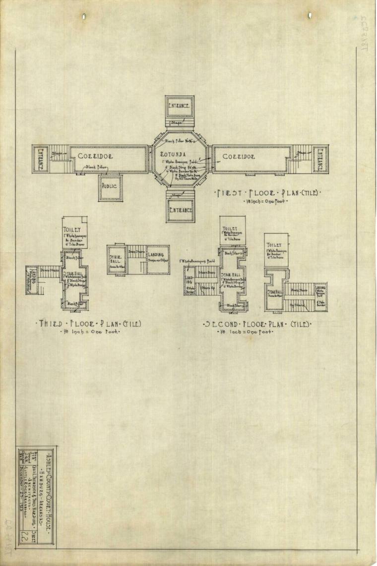 Drawing, Thompson Architectural - Ashley County Courthouse