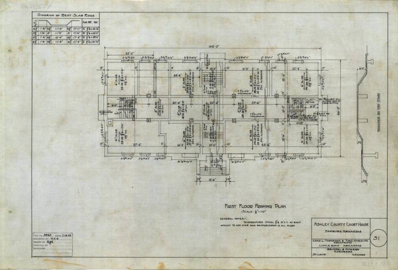 Drawing, Thompson Architectural - Ashley County Courthouse