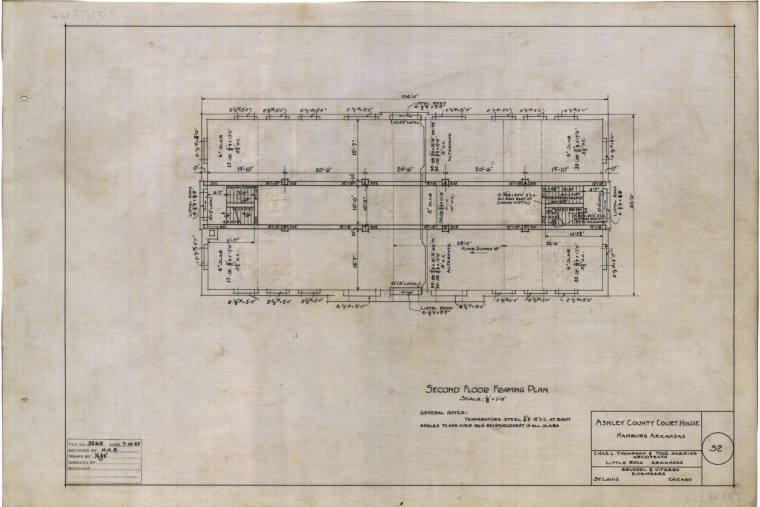 Drawing, Thompson Architectural - Ashley County Courthouse