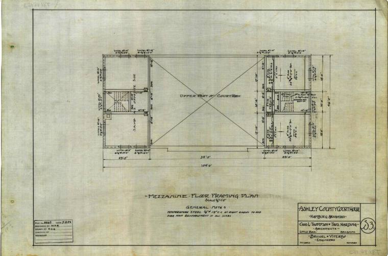 Drawing, Thompson Architectural - Ashley County Courthouse