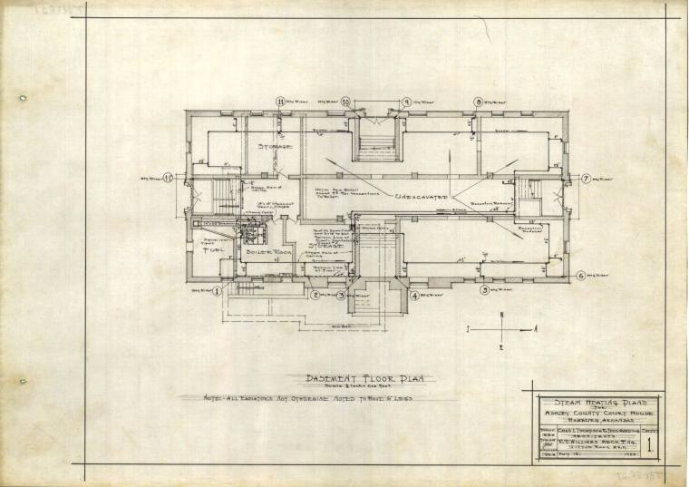 Drawing, Thompson Architectural - Ashley County Courthouse