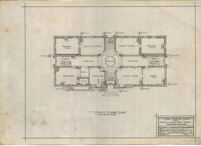 Drawing, Thompson Architectural - Ashley County Courthouse