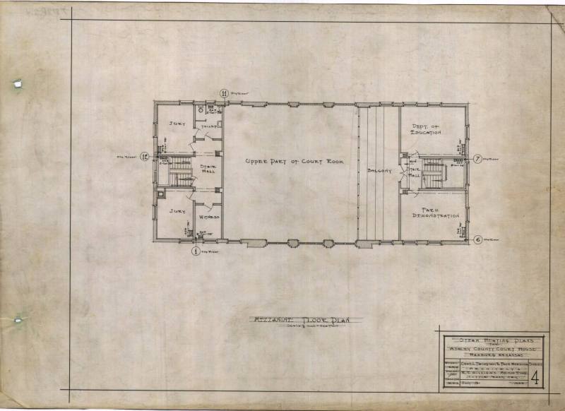 Drawing, Thompson Architectural - Ashley County Courthouse