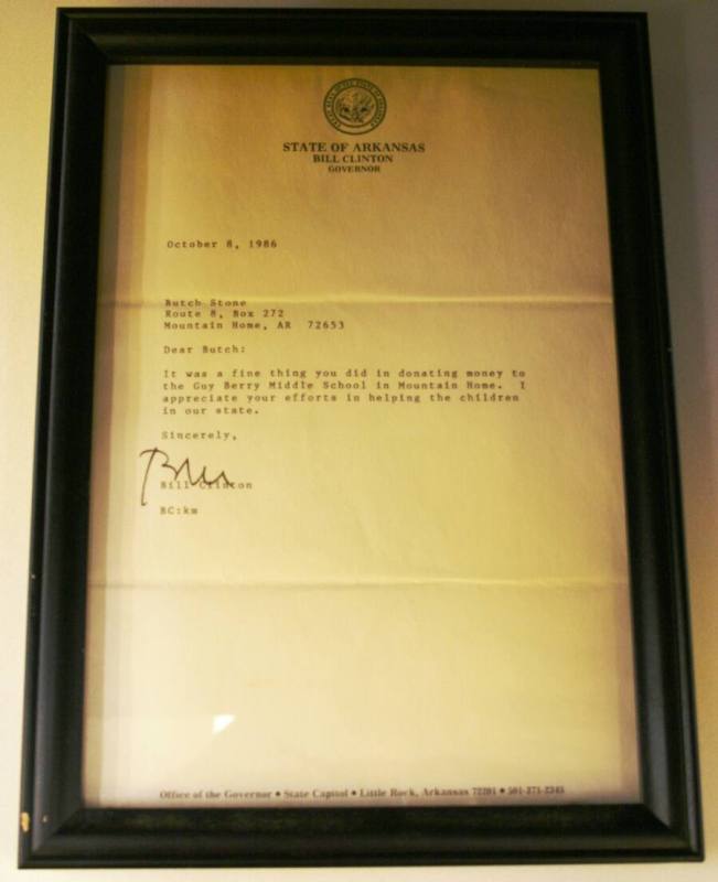 Letter, Bill Clinton to Butch Stone