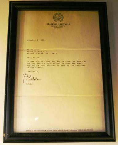 Letter, Bill Clinton to Butch Stone