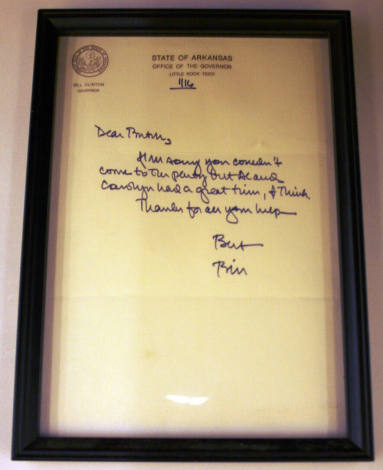 Note, Bill Clinton to Butch Stone