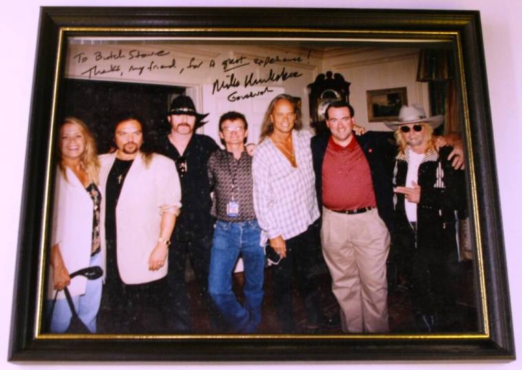 Photograph - Mike Huckabee, Butch Stone, Lynyrd Skynyrd