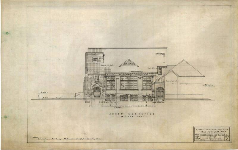 Drawing, Thompson Architectural - Central Presb. Church, Little Rock