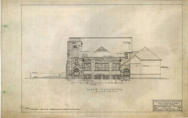 Drawing, Thompson Architectural - Central Presb. Church, Little Rock