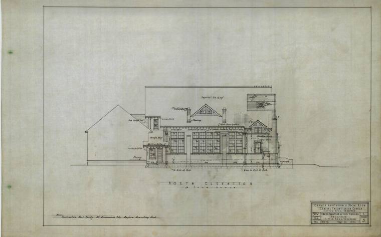 Drawing, Thompson Architectural - Central Presb. Church, Little Rock