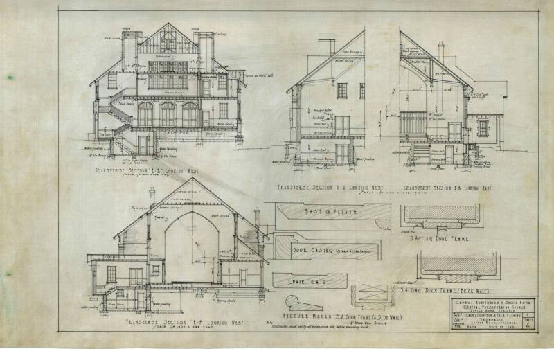 Drawing, Thompson Architectural - Central Presb. Church, Little Rock