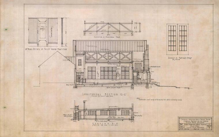 Drawing, Thompson Architectural - Central Presb. Church, Little Rock