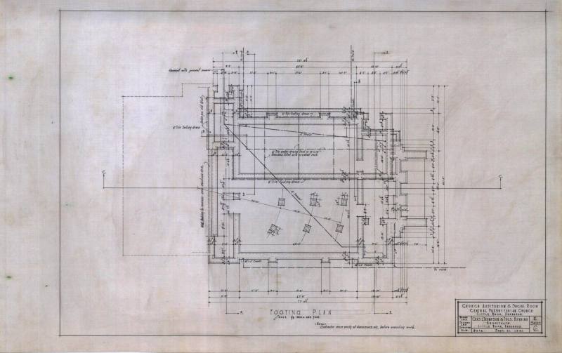 Drawing, Thompson Architectural - Central Presb. Church, Little Rock