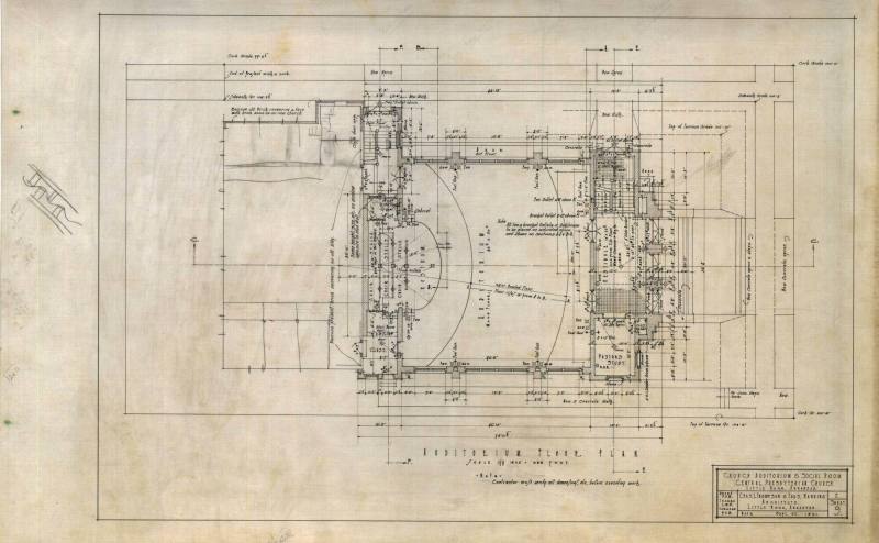 Drawing, Thompson Architectural - Central Presb. Church, Little Rock