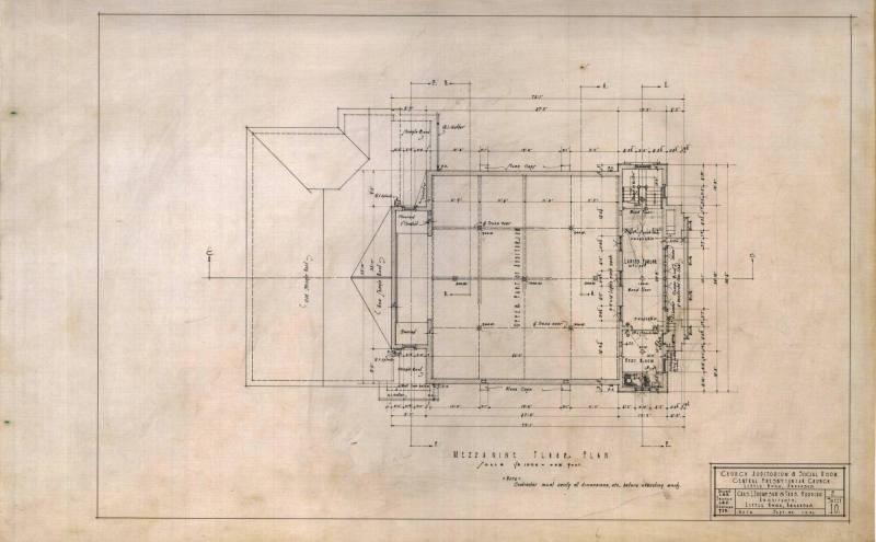 Drawing, Thompson Architectural - Central Presb. Church, Little Rock