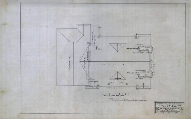 Drawing, Thompson Architectural - Central Presb. Church, Little Rock