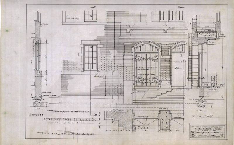 Drawing, Thompson Architectural - Central Presb. Church, Little Rock