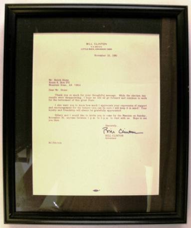 Letter, Bill Clinton to Butch Stone