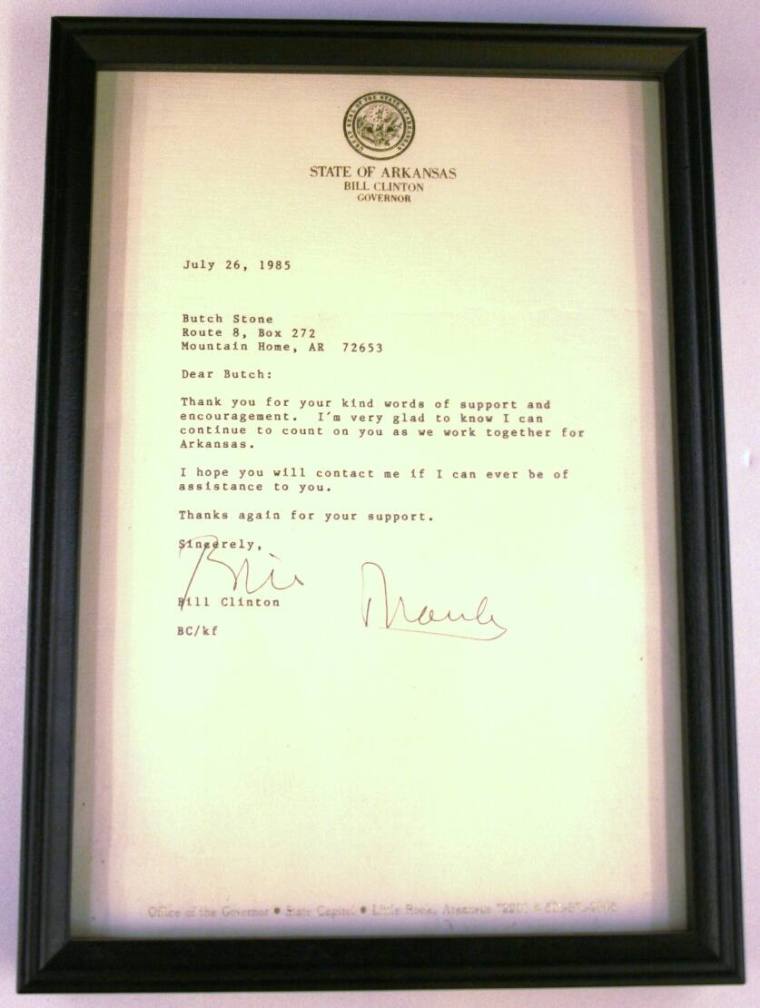 Letter, Bill Clinton to Butch Stone