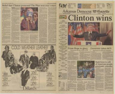 Newspaper Clippings, Arkansas Democrat Gazette - Clinton Inauguration